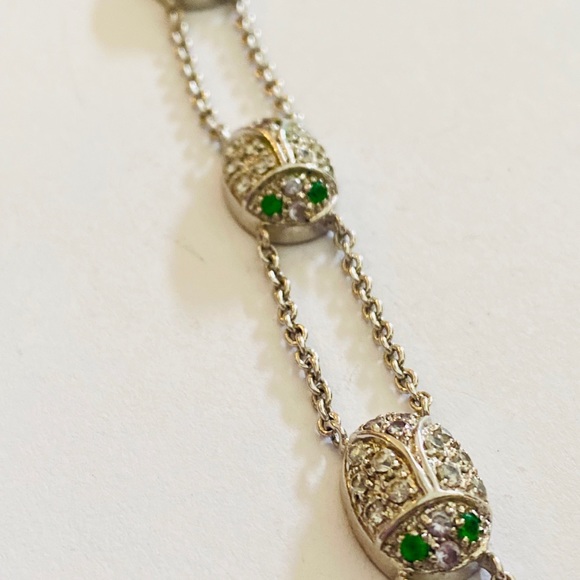 LJ Sterling Silver 925 Pave Beatle Bug Bracelet - Picture 6 of 9